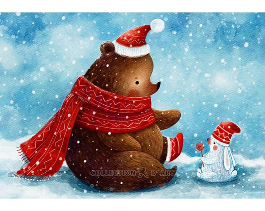 Time to warm up your noses - diamond embroidery kit /Collection d' Art/ 27x19 cm
