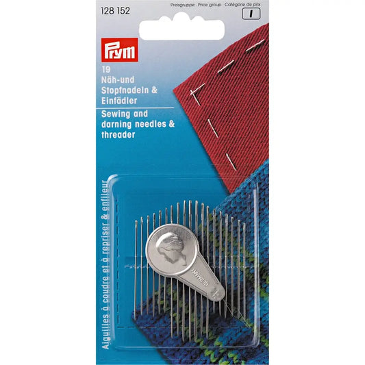 Sewing, darning needles & threader/ 19 pcs