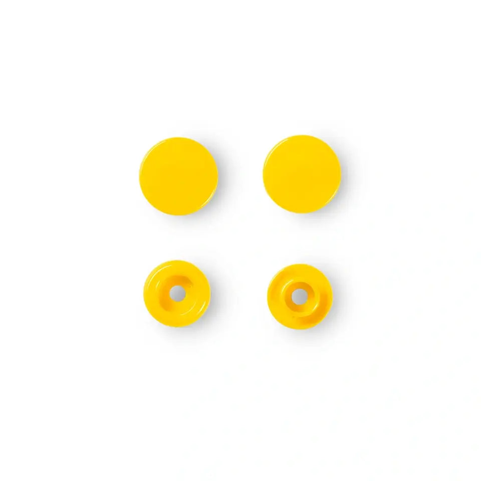 Plastic snap buttons - Round - Yellow - Ø12.4 mm - 30 pcs