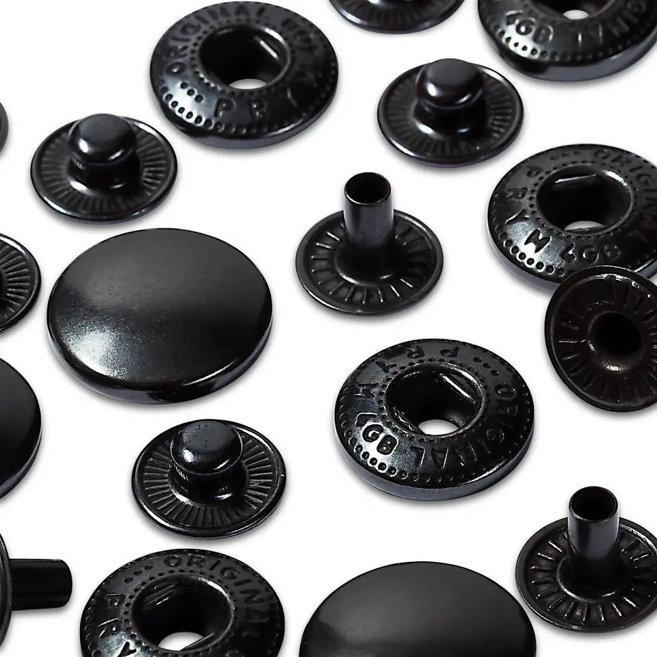 Buttons "Anorak" with tool, for outerwear, 15 mm, 10 pcs - oxidized black