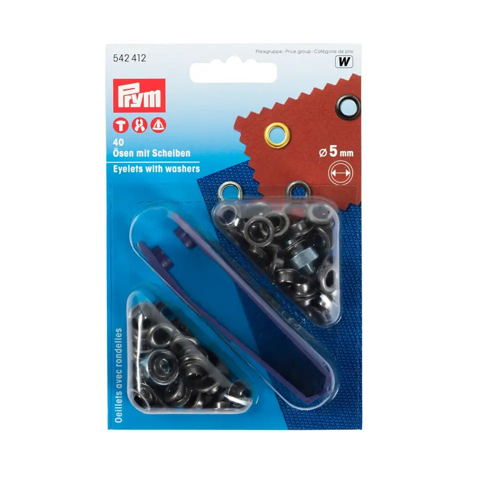 Rings with back plate and tool, 40 pcs. 5mm /Antique metal color