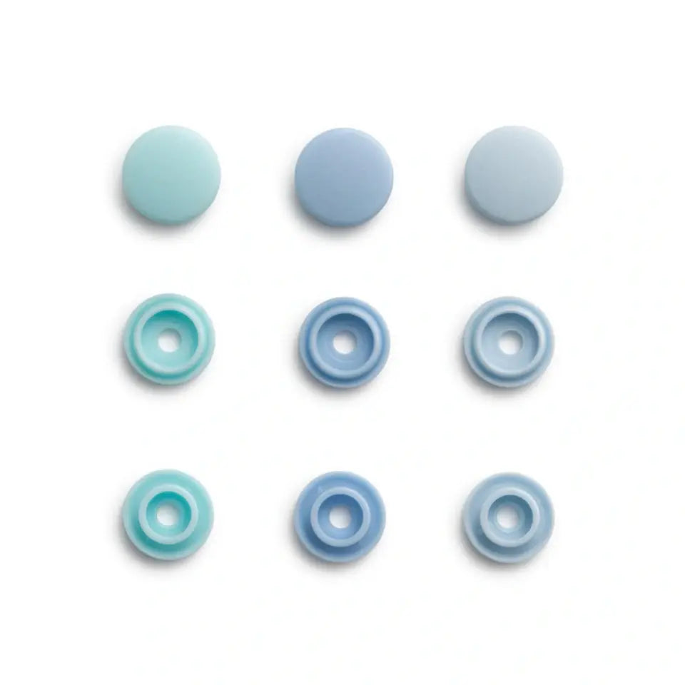Plastmasas spiedpogas Color Snaps Mini - gaiši zilās nokrāsās - Ø9 mm - 36 gab /Prym Love