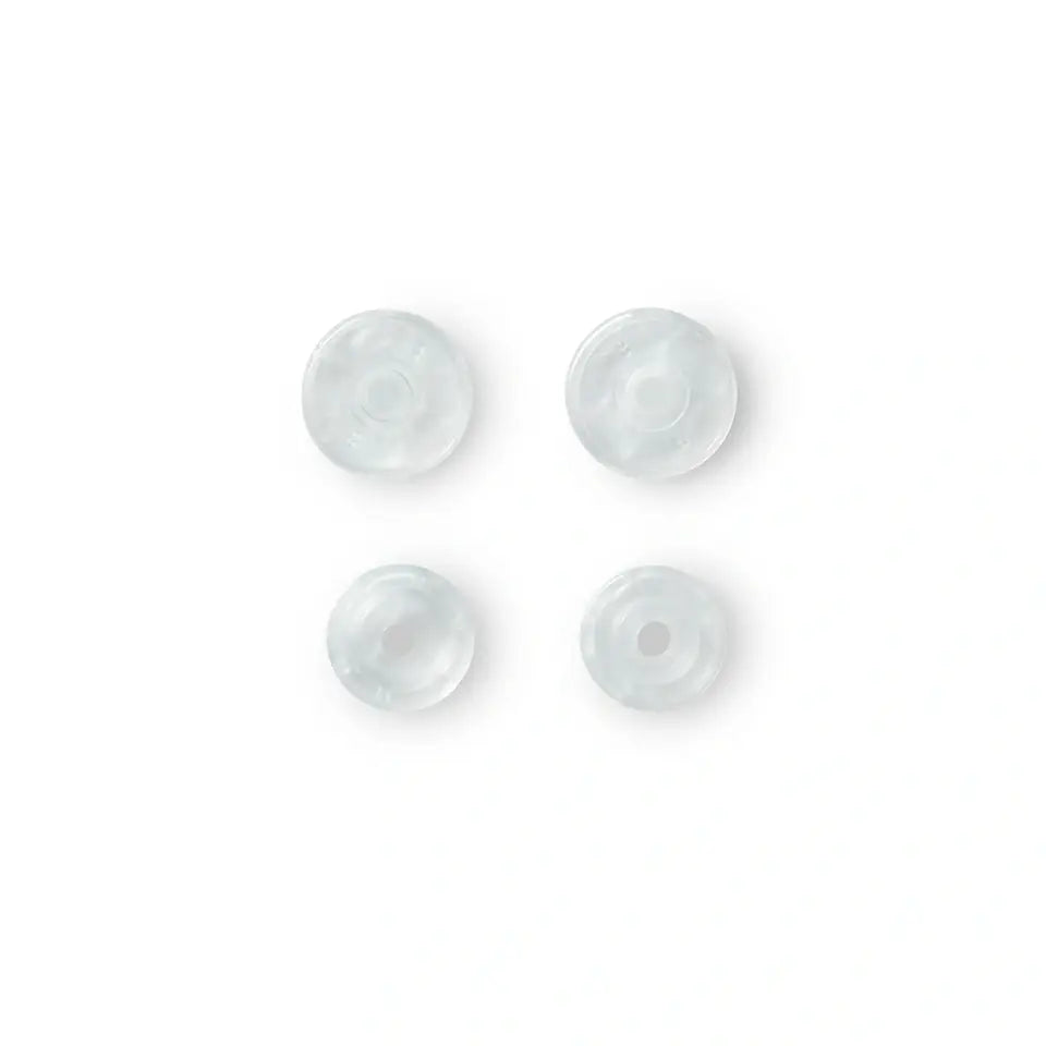 Plastic snap buttons - Round - Transparent-glossy - Ø12.4 mm - 30 pcs.
