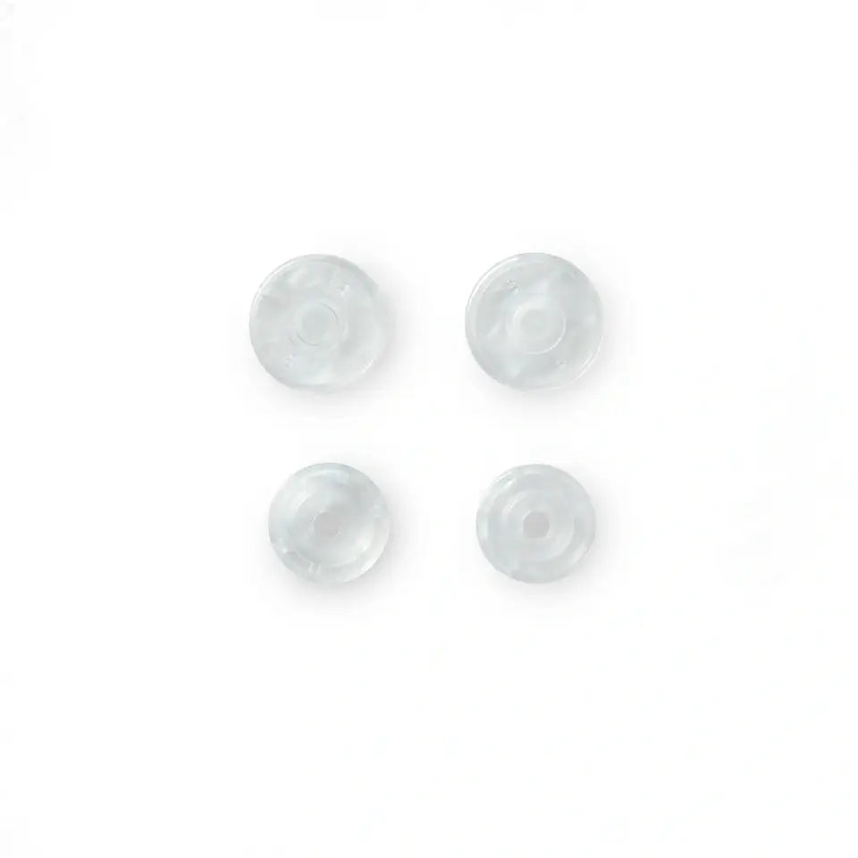Plastic snap buttons - round - transparent-matte - Ø12.4 mm - 30 pcs.