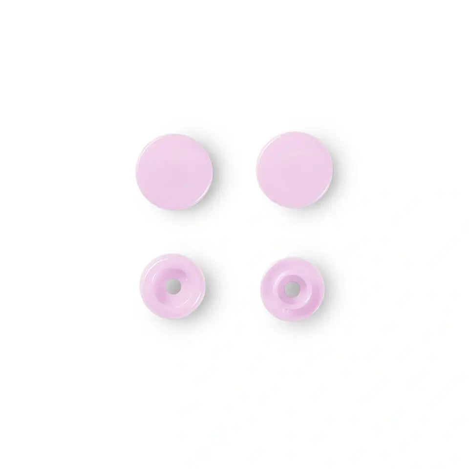 Plastic snap buttons - Round - Light pink - Ø12.4 mm - 30 pcs