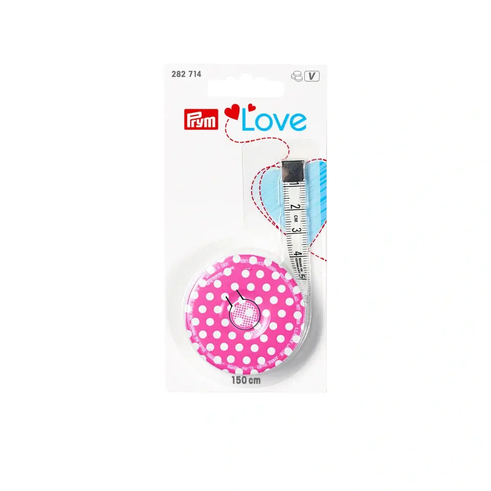 Mērlenta 150cm - divkrāsains - divpusējs (cm/cm) /Prym Love - rozā