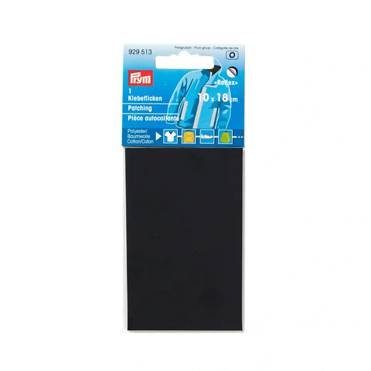 Self-adhesive fabric patch-reflective-black Prym 10x18cm