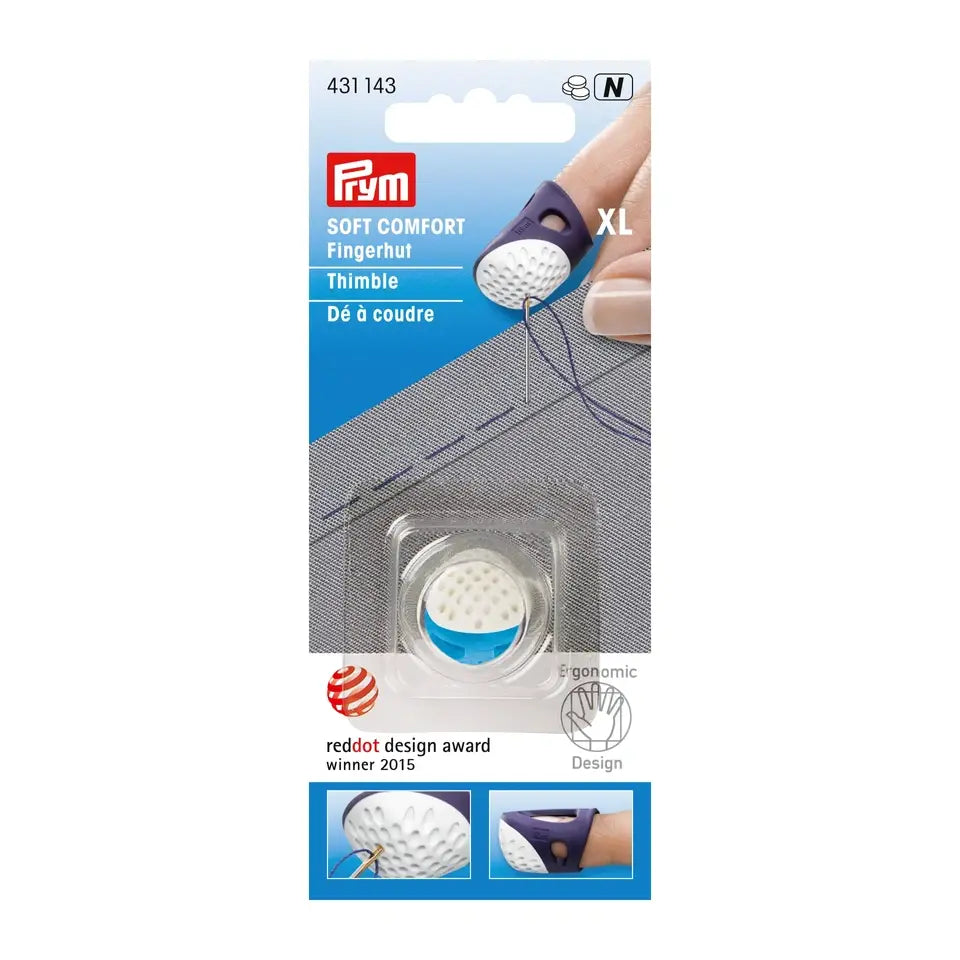 Ergonomic thimble (size XL) - sky blue /Prym