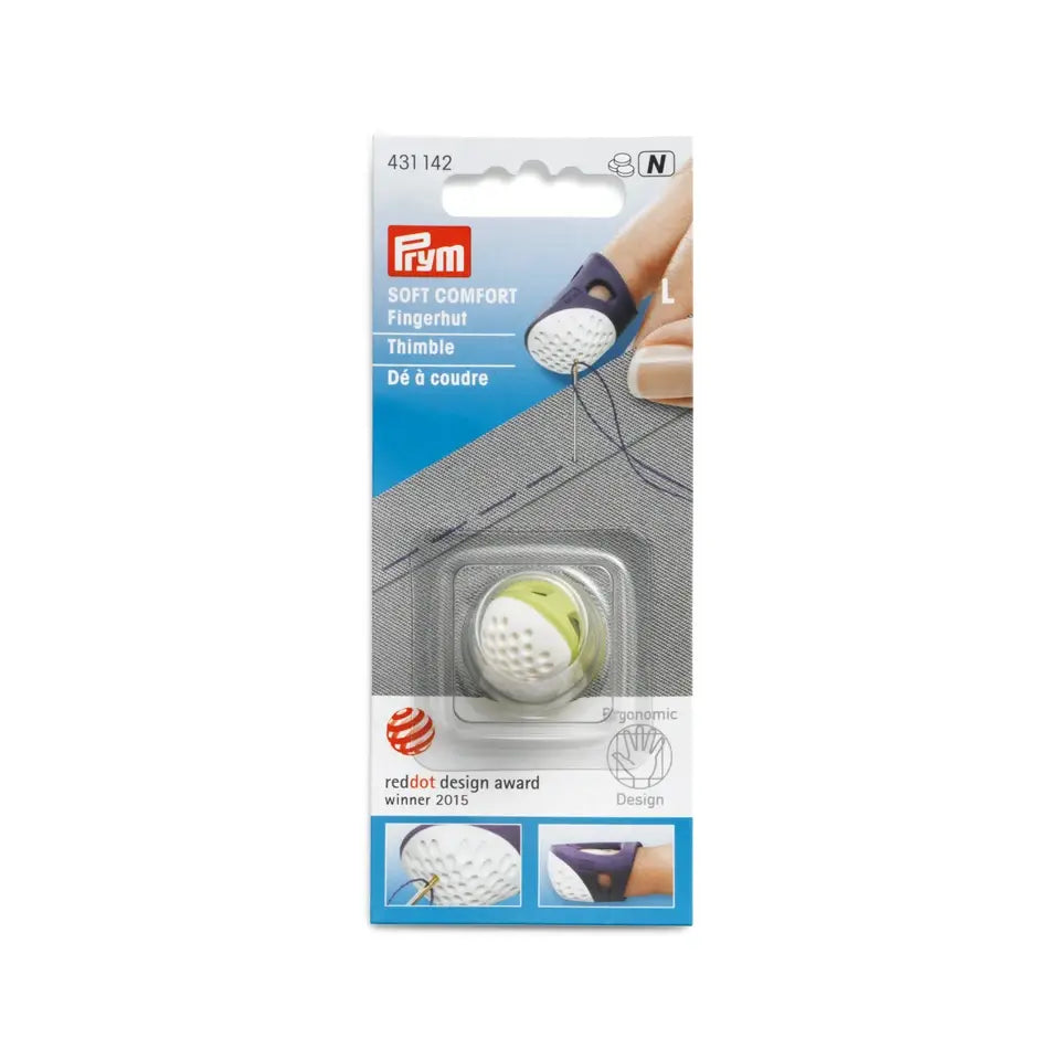 Ergonomic thimble (size L) - light green /Prym