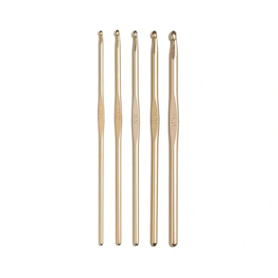 5 Crochet hook set "New Gold" /Prym/ Ø 2.5 - 5.00 mm