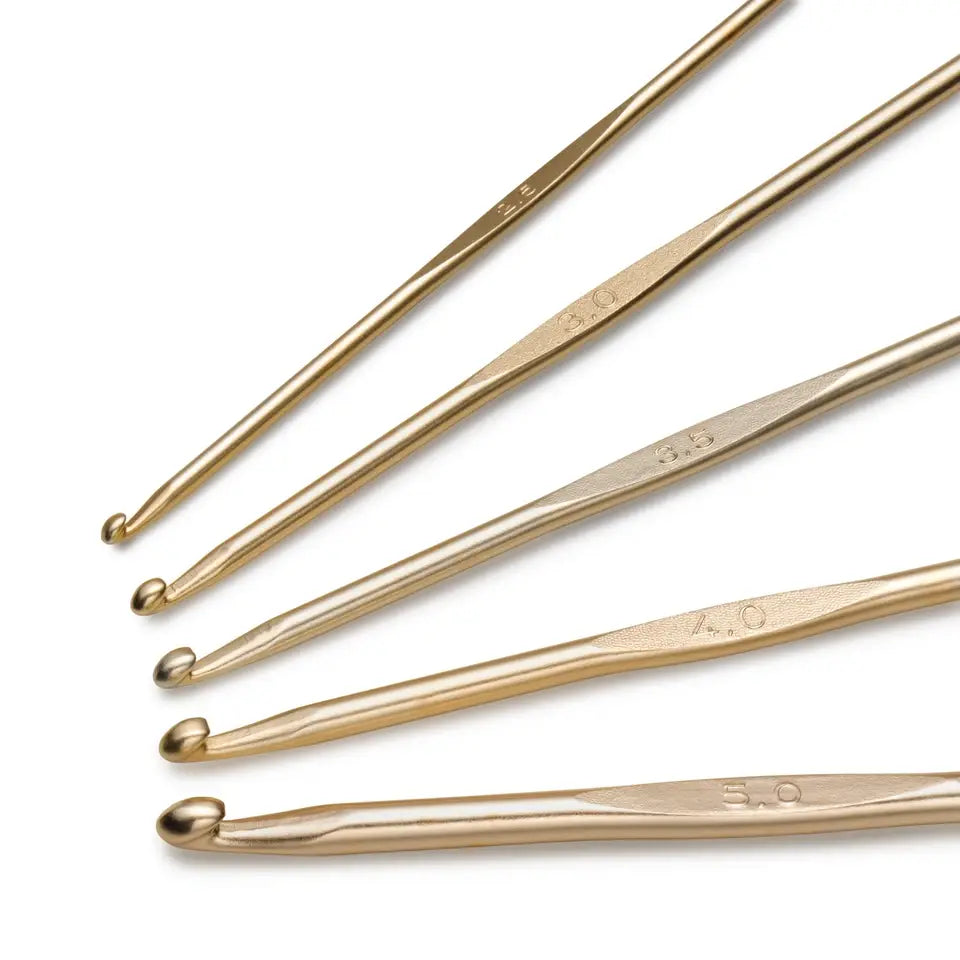 5 Crochet hook set "New Gold" /Prym/ Ø 2.5 - 5.00 mm