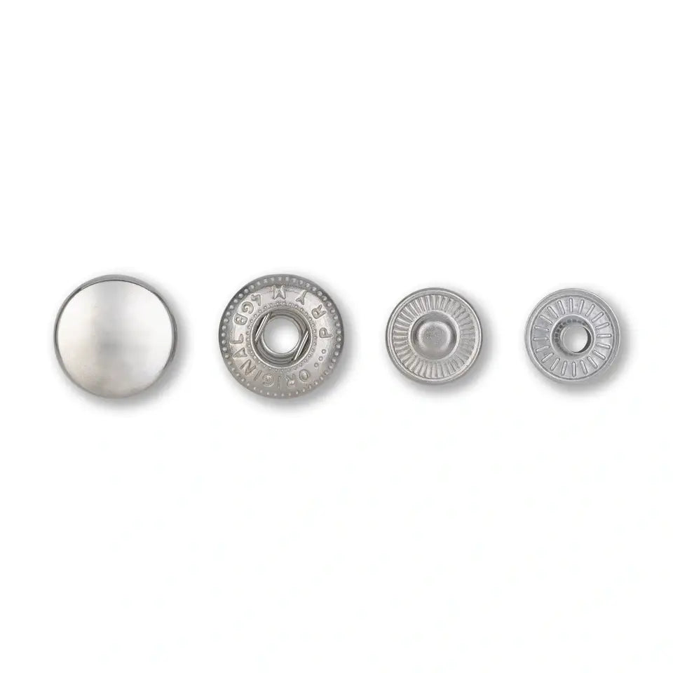 Buttons "Anorak" with tool, for outerwear, 12 mm, 10 pcs - silver /Prym/