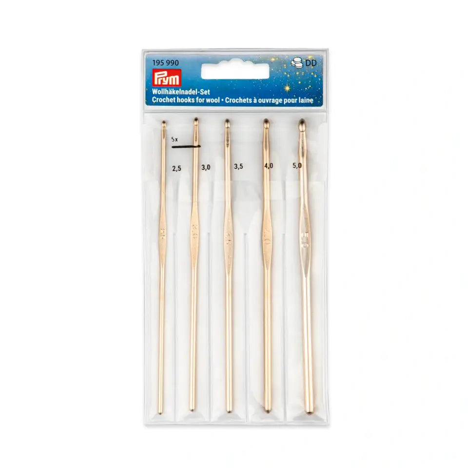 5 Crochet hook set "New Gold" /Prym/ Ø 2.5 - 5.00 mm