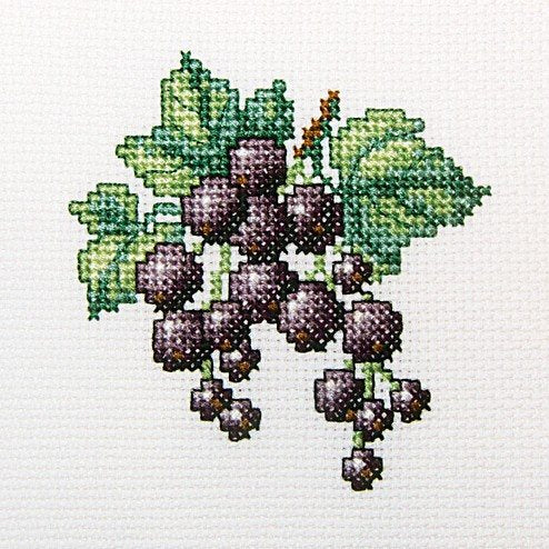 Blackcurrants - embroidery kit /RTO/ 10 x 10 cm