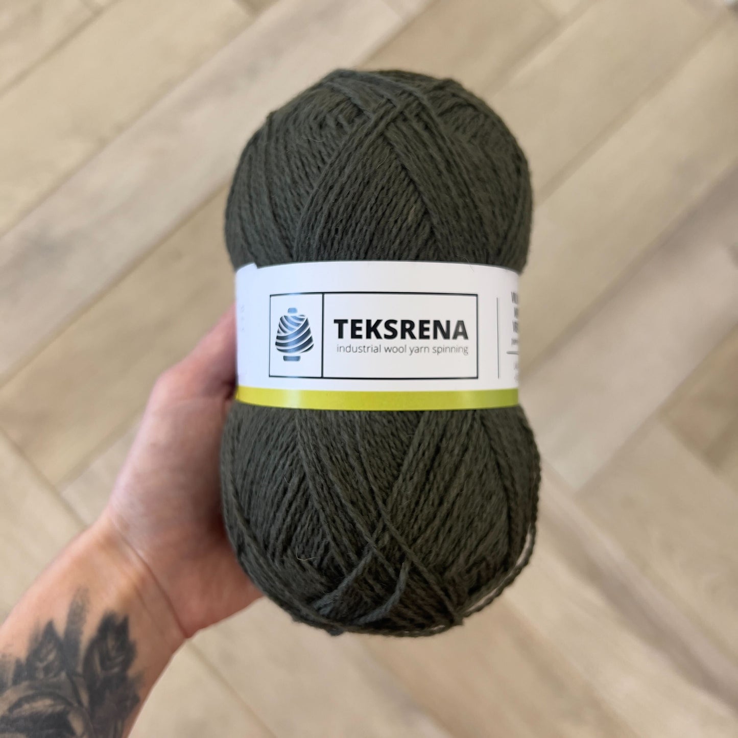 Nm 9/2/ 100% merino wool /Texrena 100g #370 "Khaki green"
