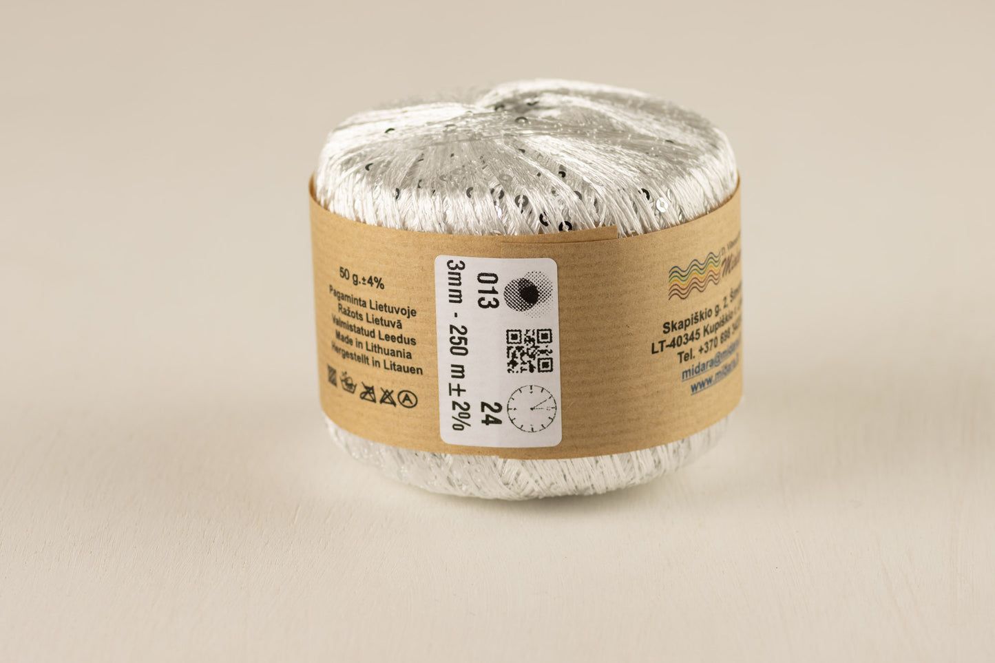 Sequin /Midara/ #13 "Balts-sudrabs"