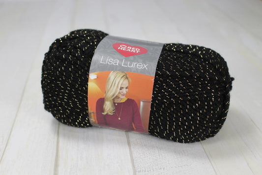 Lisa Lurex /Red Heart/ 50g #00011 "Black and gold"