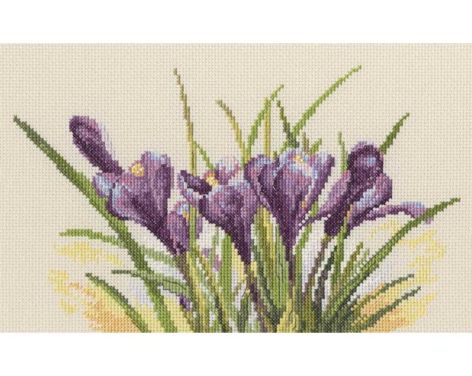 Spring Crocuses - embroidery kit /RTO/15.5 x 25 cm