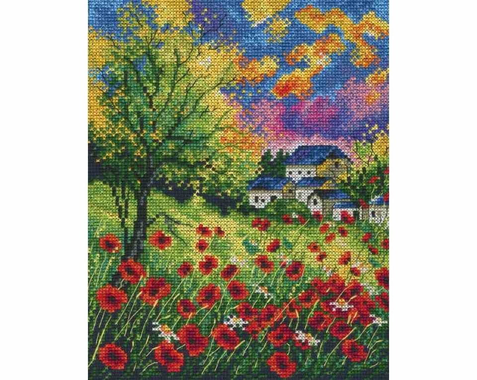 Monk's Poppies - embroidery kit /RTO/18 x 22 cm