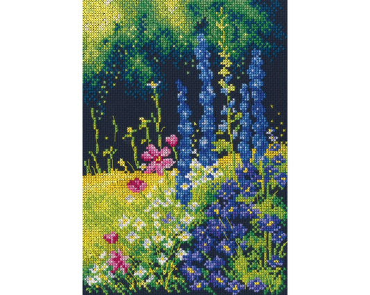 Lupins and cosmos - embroidery kit /RTO/ 15.5 x 22 cm