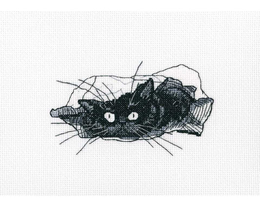 Mustade kasside seas - ristpistekomplekt /RTO/13.5 x 8 cm