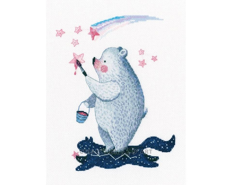 Sparkle Stars - embroidery kit /RTO/ 16.5 x 21 cm