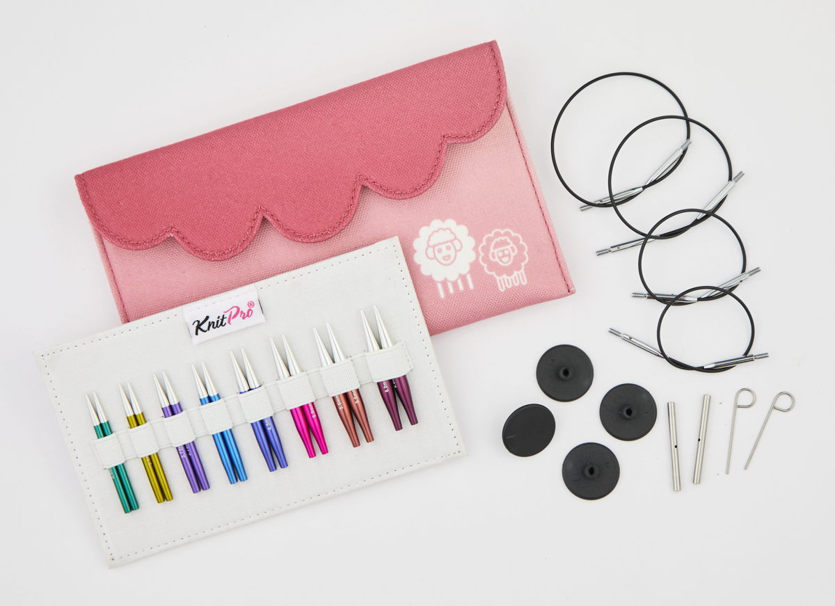 ZING MINI /5cm short interchangeable circular knitting needles set with cables /Knit Pro/ 8 sizes