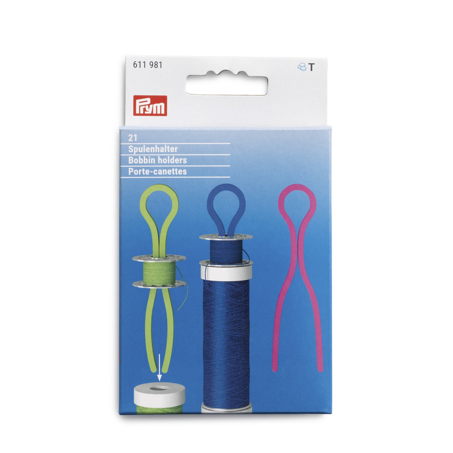 Spolīšu turētājs, plastmasas, 3 krāsas /Prym/ 21gab