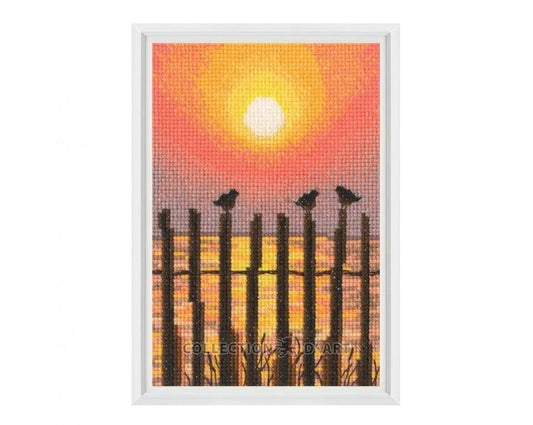 Sunset silhouettes - embroidery kit /RTO/ 9.5 x 14 cm