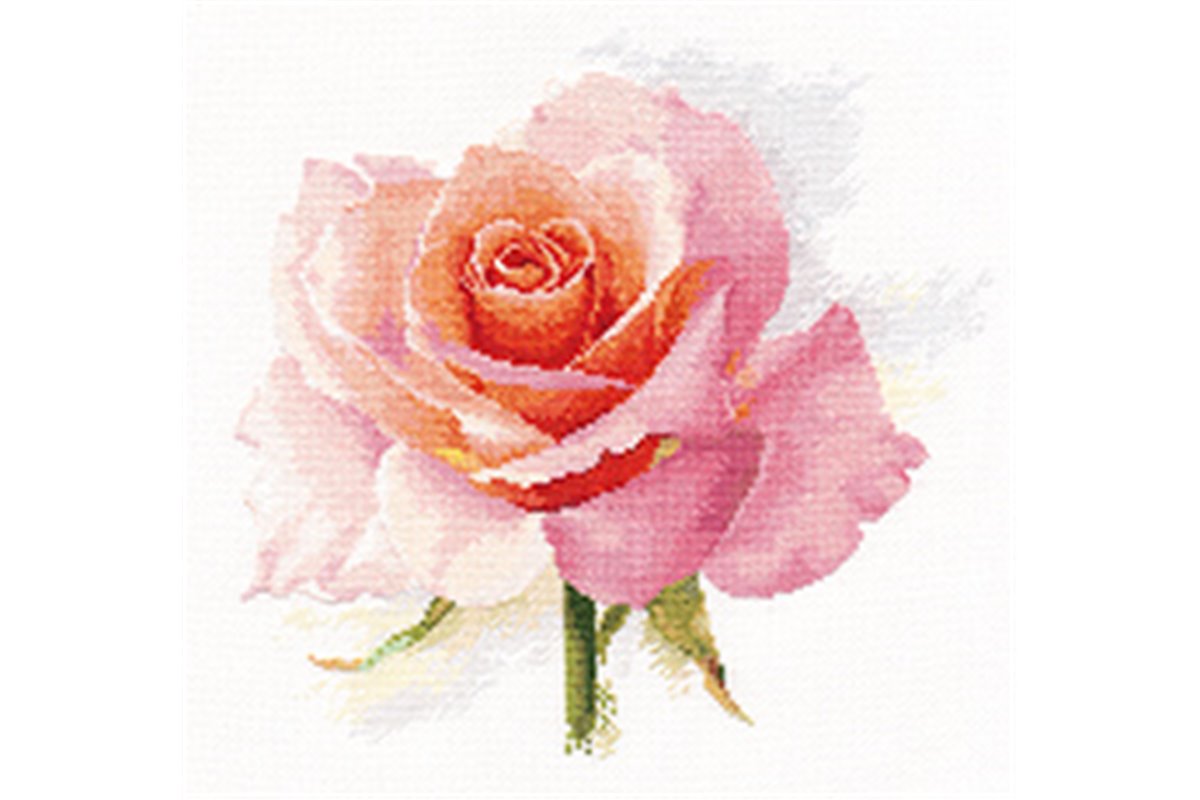 "Breath of a Rose. Tenderness" - embroidery kit /Alisa/ 24 x 24 cm
