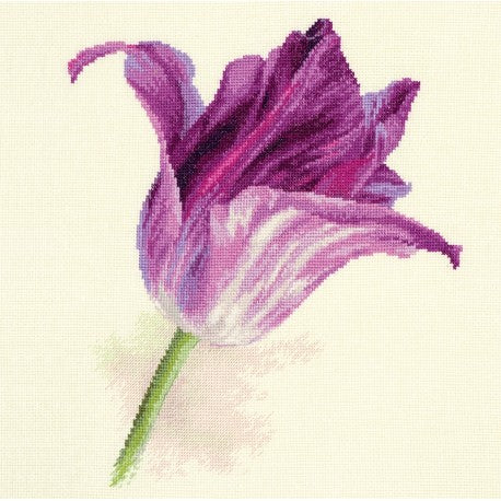 "Tulip. Purple velvet" - embroidery kit /Alice/ 22 x 26 cm