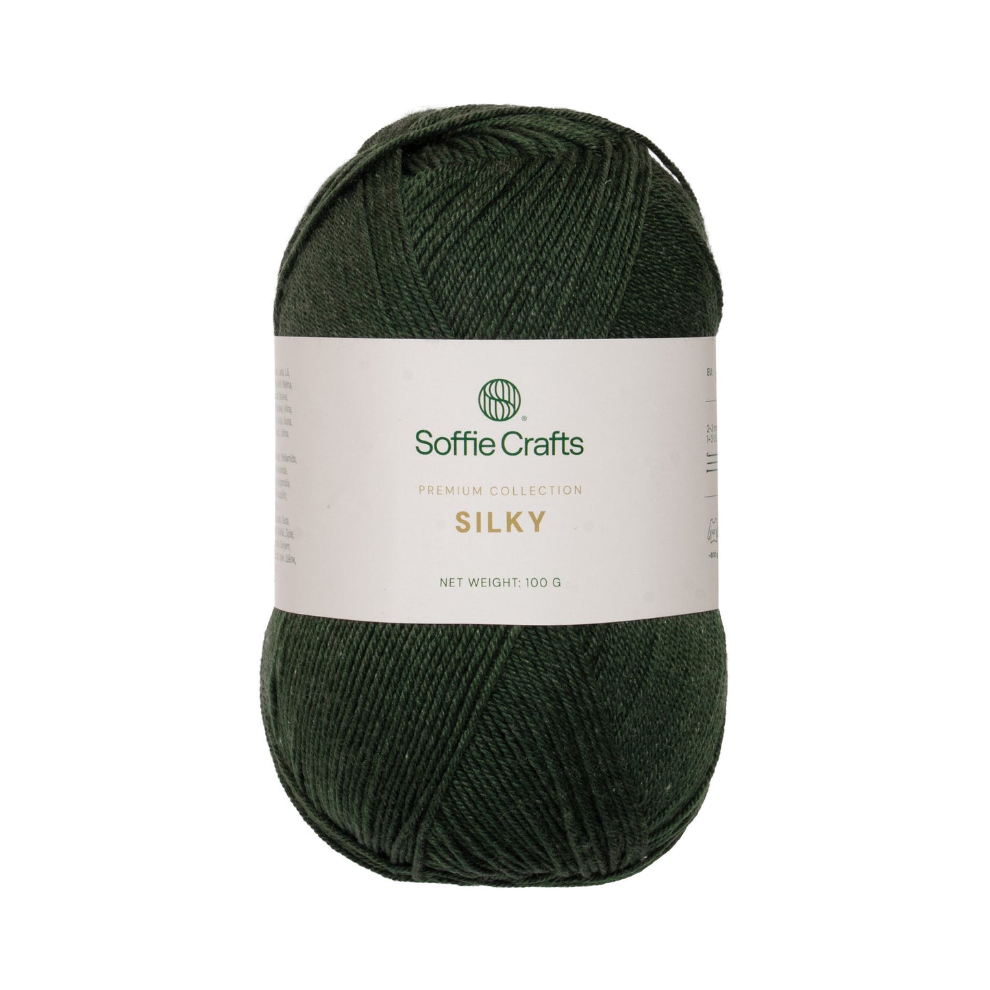 SILKY Soffie Crafts Premium Collection 100g #00070 "Tumši zaļš" 4-diegu zeķu dzija
