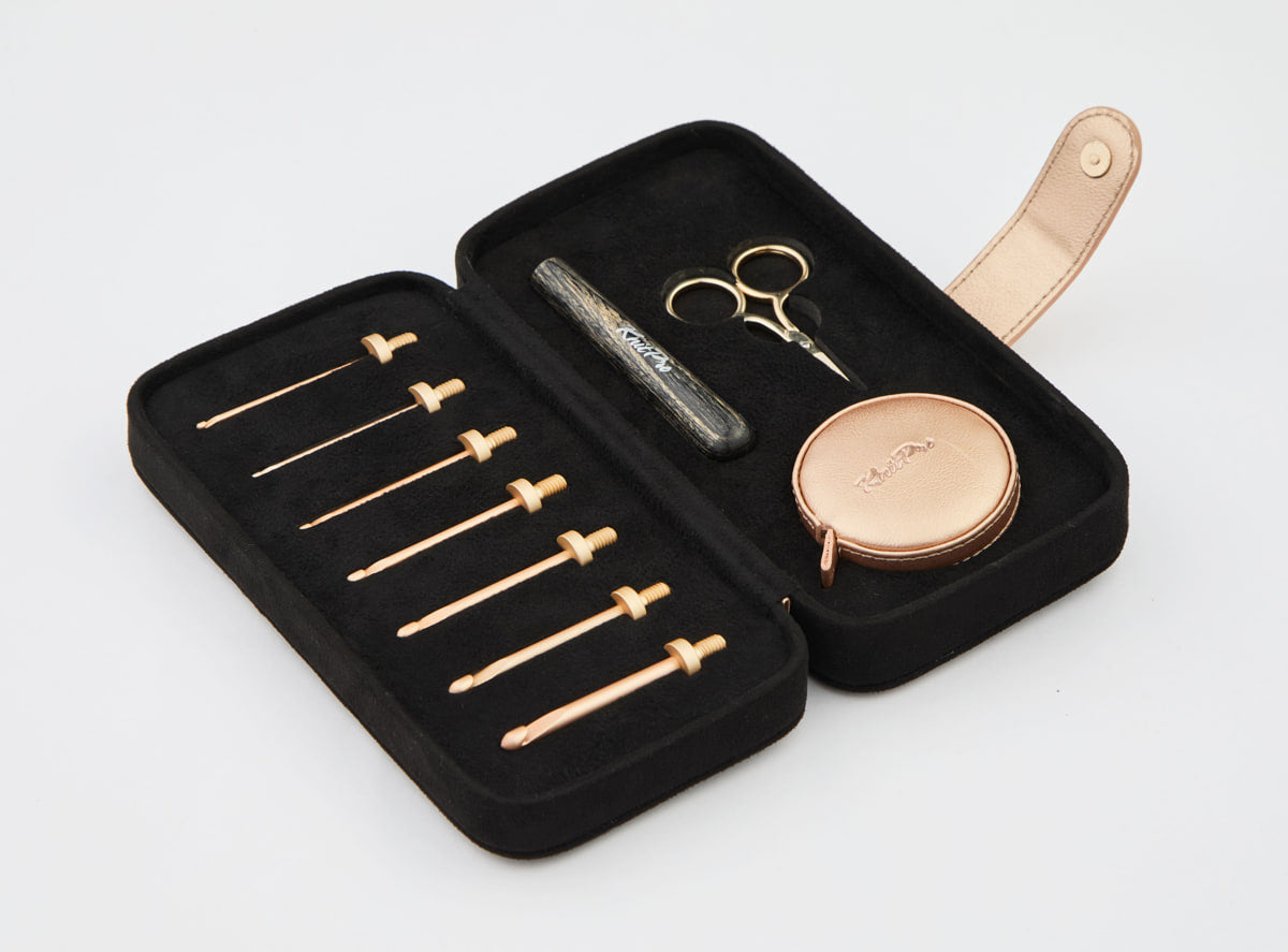 OASIS STARTER /replaceable crochet hook set /KnitPro/ 7 sizes: 2.00-5.00mm + 1 wooden handle