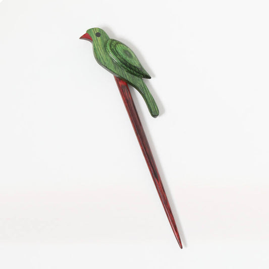 Wooden decorative clasp for knitting /KnitPro Flora "Parrot"