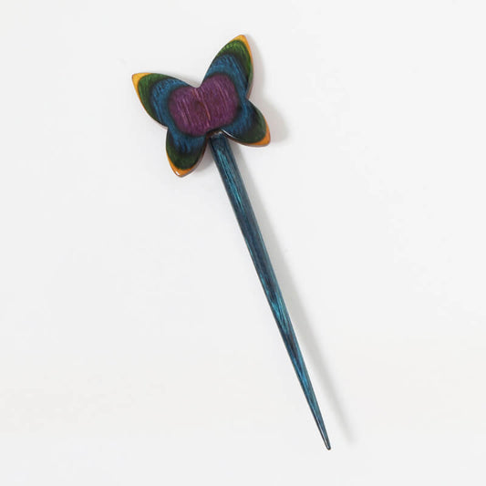 Wooden decorative clasp for knitting /KnitPro Flora "Butterfly"