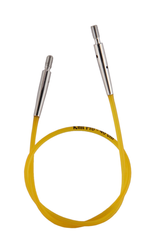 Fixed nylon knitting needle cords with silver connectors / COLORS /KnitPro