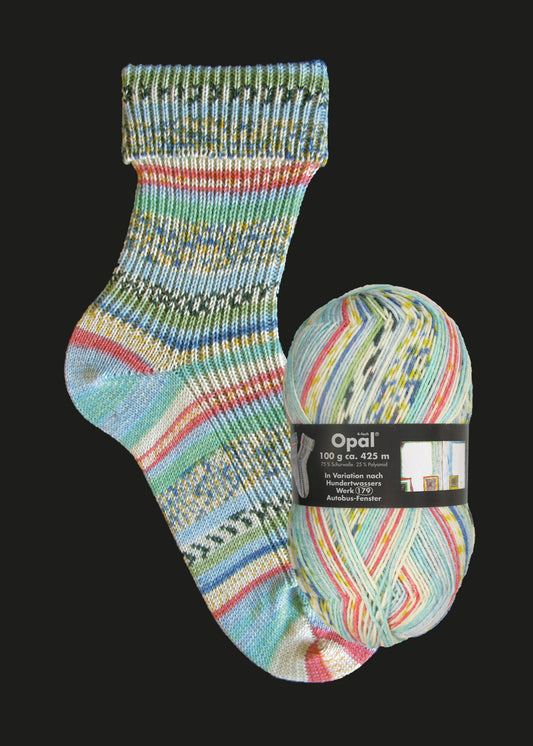 OPAL 4-strand Hundertwasser II collection 100g #2101 "Bus - window"