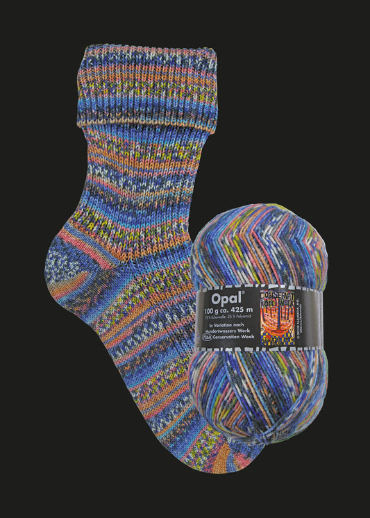 OPAL 4-strand Hundertwasser III collection 100g #3201 "Nature Conservation Week"