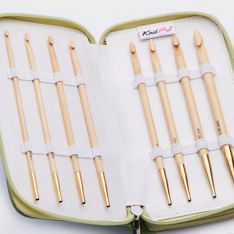 BAMBOO DELUX / Tunisian crochet hook set /KnitPro/ 8 sizes