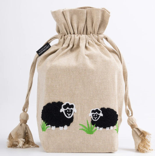 Drawstring bag MEADOW Lantern Moon /natural white - black sheep /KnitPro