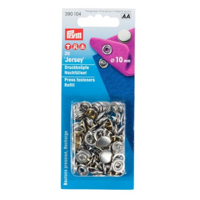 Jersey Snaps 10mm - 20 pcs. refill set