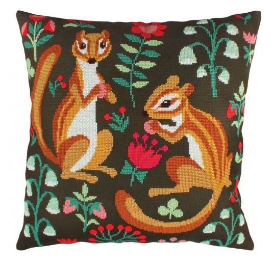 Pillow cover "Badgers" - embroidery kit /RTO/ 44 x 44 cm