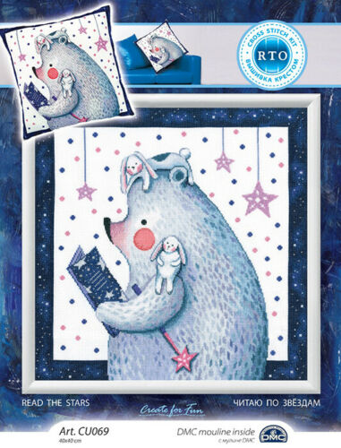 Pillowcase "Reading in the Stars" - embroidery kit /RTO/ 40 x 40 cm