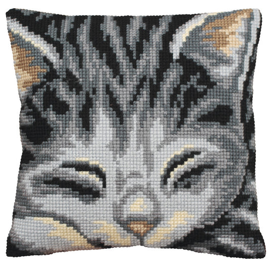 Pillow "Cat-Jasmine" - embroidery kit /Collection d' Art/ 40x40 cm