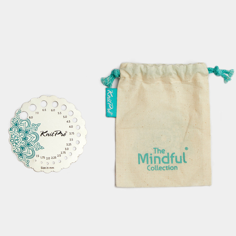 Apsudrabots metāla trafarets adatas izmēra noteikšanai "The Mindful Collection" /KnitPro