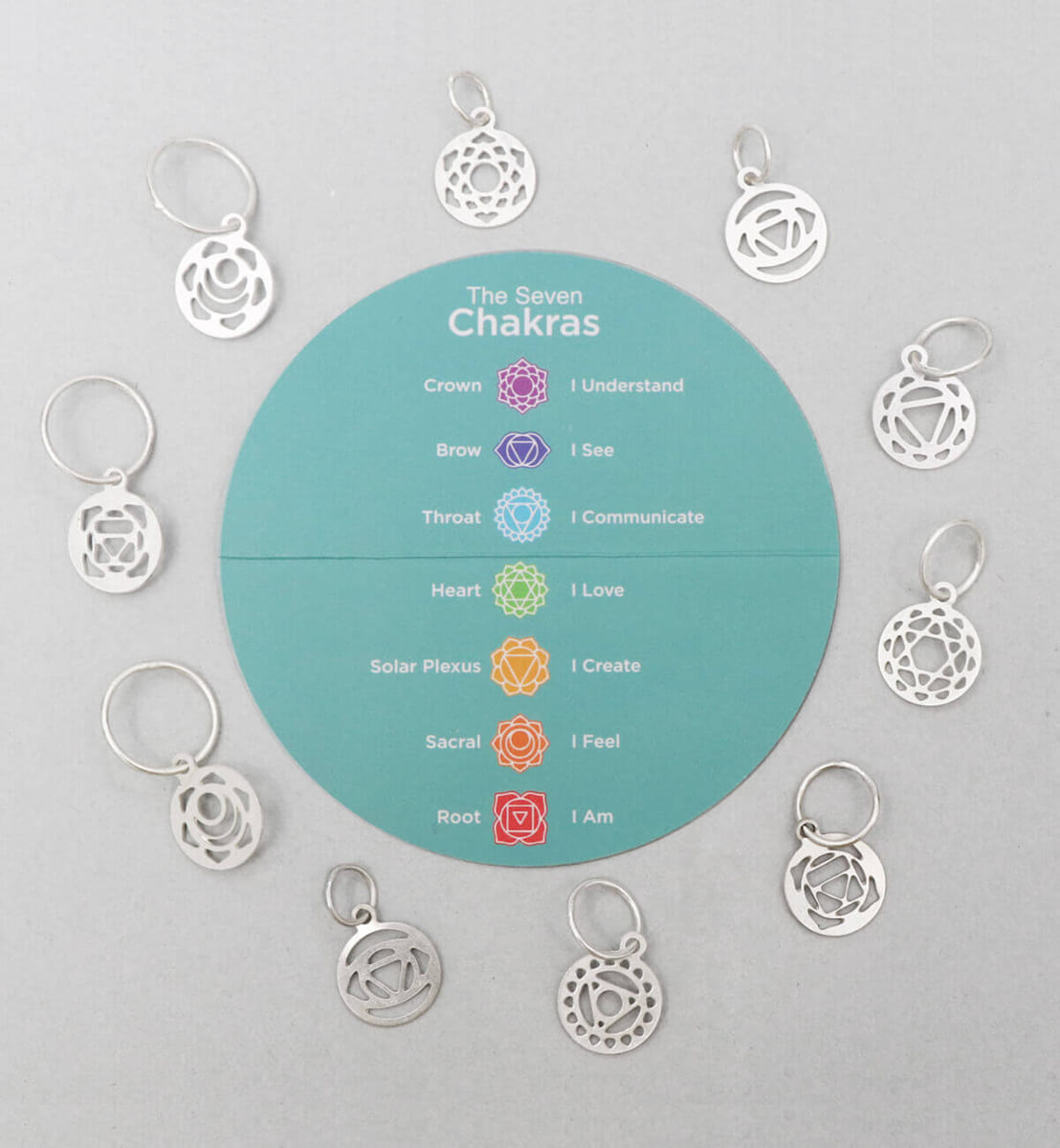 Silver-plated stitch markers "The Mindful Collection" /KnitPro/ 10 pcs.