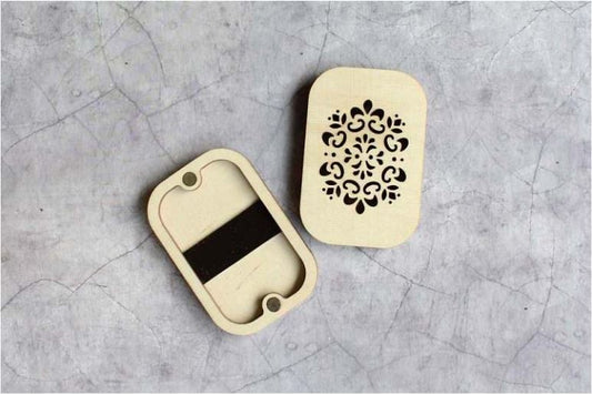 Wooden box for needles with magnet "Eastern pattern" /MP STUDIA
