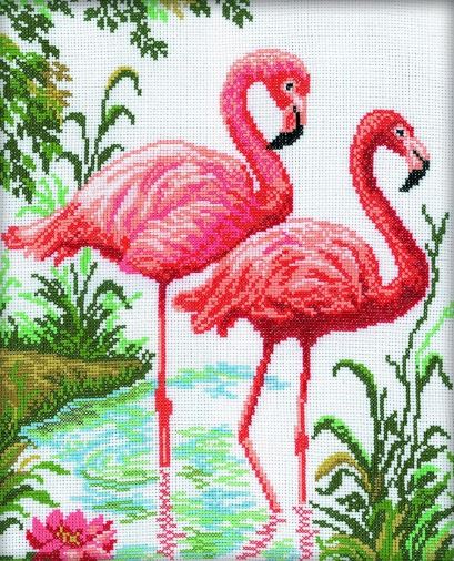 Flamingo - embroidery kit /RTO/ 26 x 31 cm