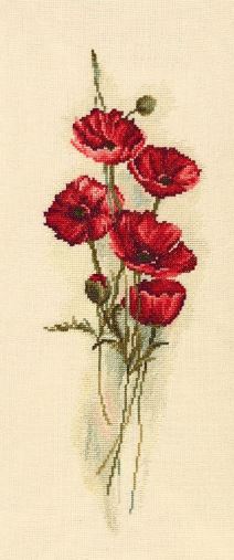 Oriental Poppies II - embroidery kit /RTO/ 15 x 43 cm