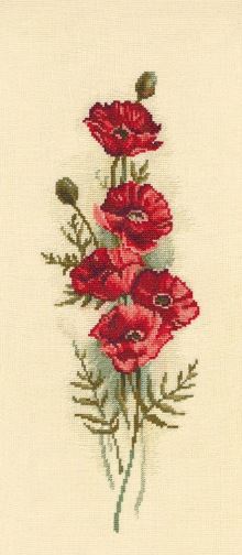 Oriental Poppies I - embroidery kit /RTO/ 15 x 43 cm